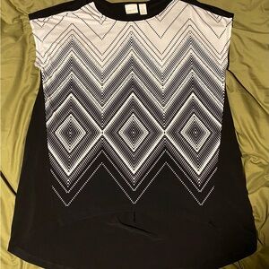 Chico's Black and White Chevron Blouse